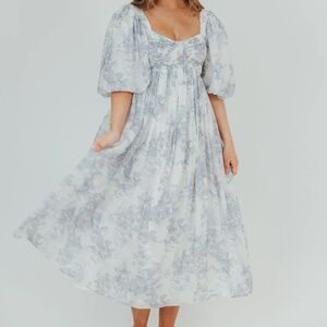 Worth Collective Harlow Maxi Dress in Light Blue Floral